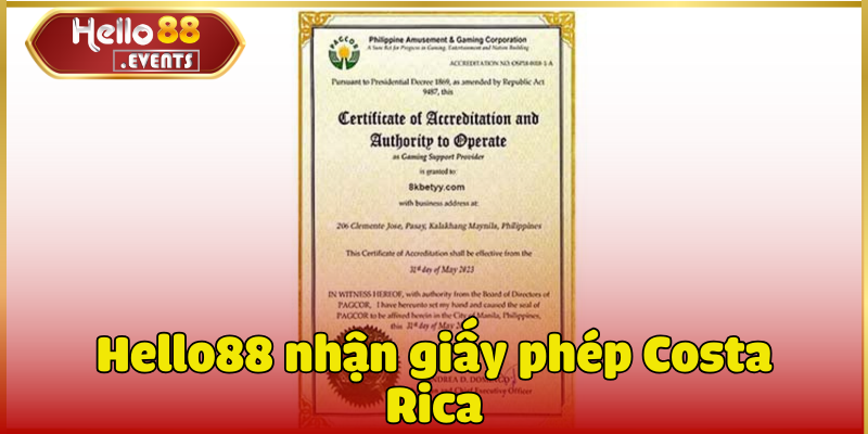 Tin tức hot: Hello88 nhận giấy phép Costa Rica ngày 20/03/2022 1 Tin tức hot: Hello88 nhận giấy phép Costa Rica ngày 20/03/2022