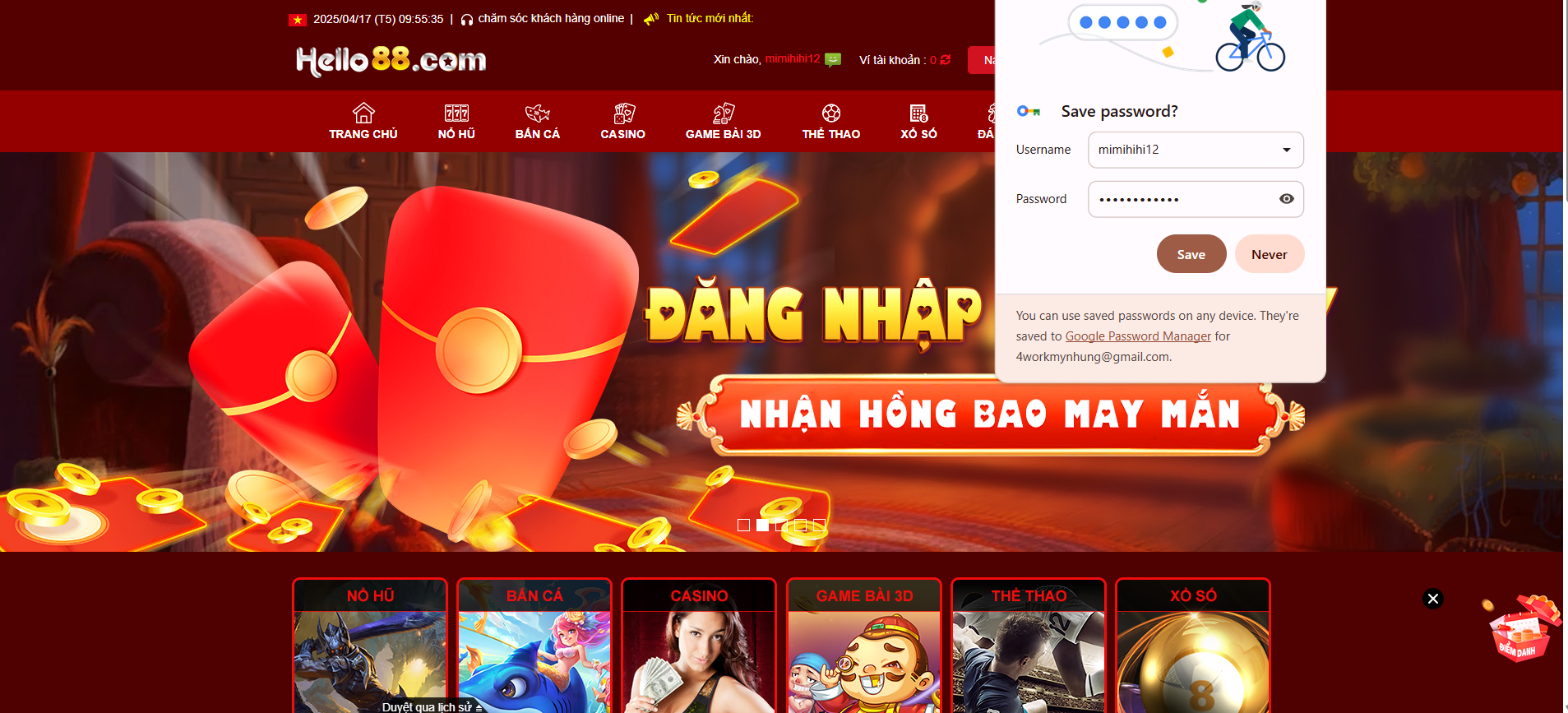 Đăng nhập Hello88 - Các bước tham gia nhà cái cực chuẩn 2 Bước 3: Nhấn nút “ĐĂNG NHẬP”